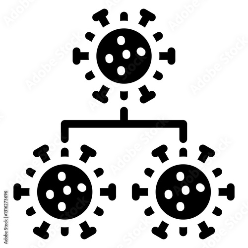 Viral replication Vector Design Icon Style