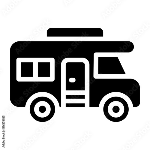 Retro Camper Vector Design Icon Style