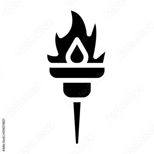 Flame Torch Vector Design Icon Style