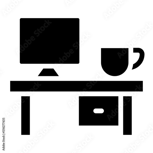 Desk Vector Design Icon Style