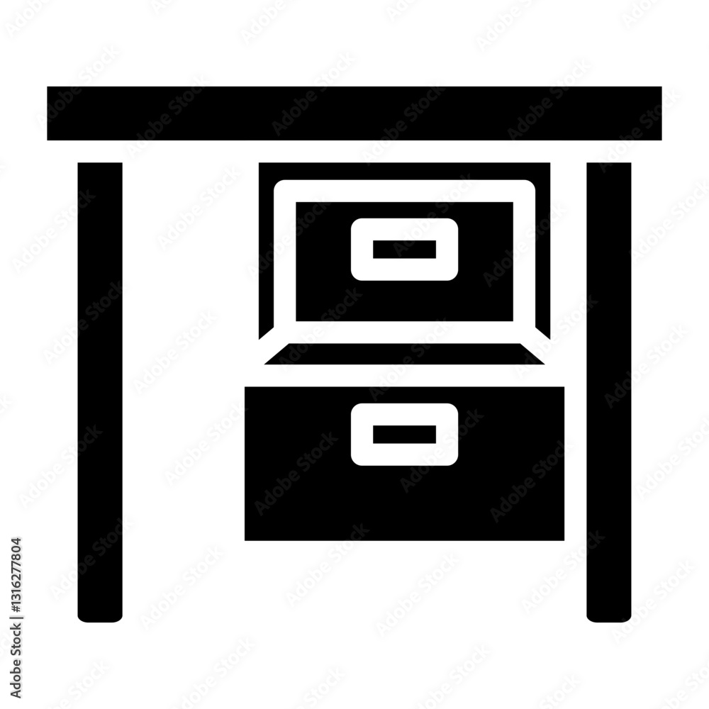 Desk Drawer Vector Design Icon Style