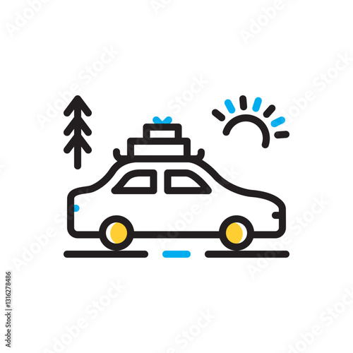 Multi color icon for vacation