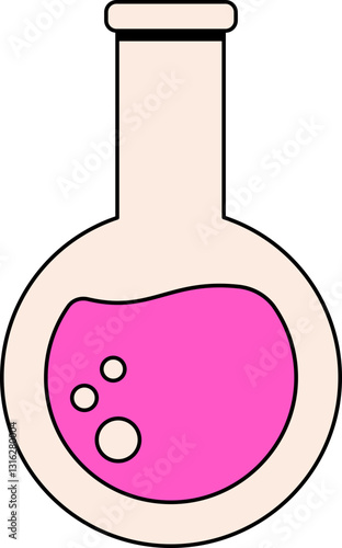 Science and Research Element of a Laboratory Flask with Liquid icon