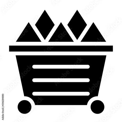 Ore Cart Vector Design Icon Style