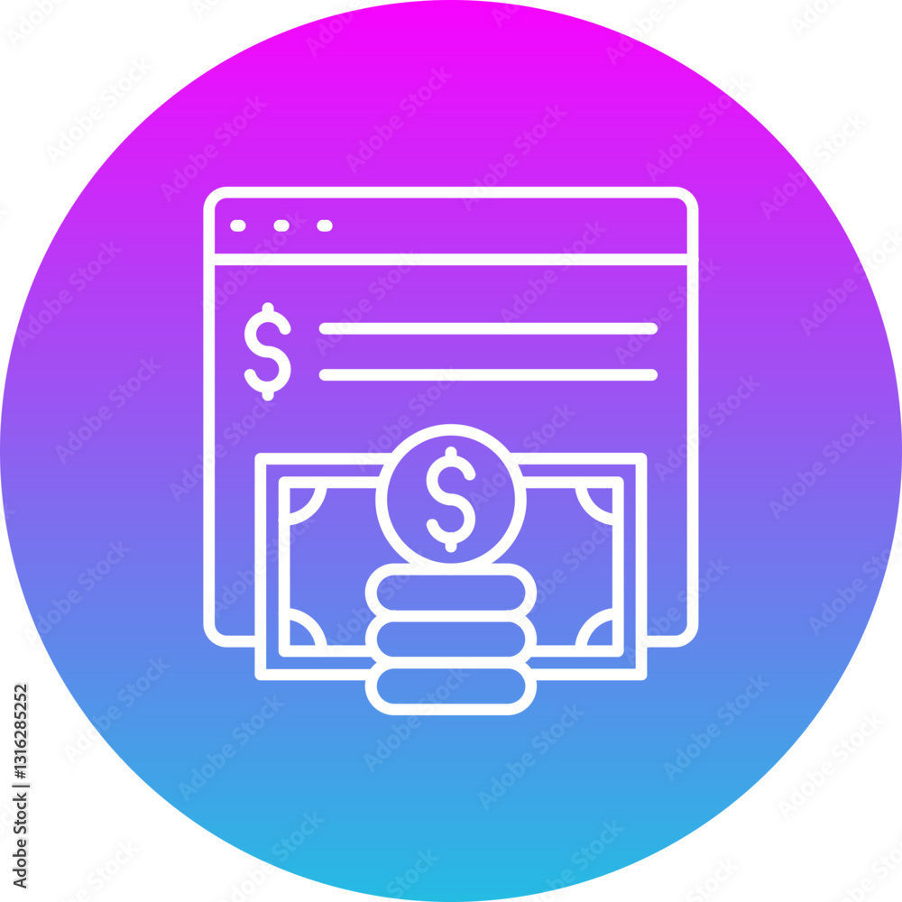 Online money Icon Online money Icon