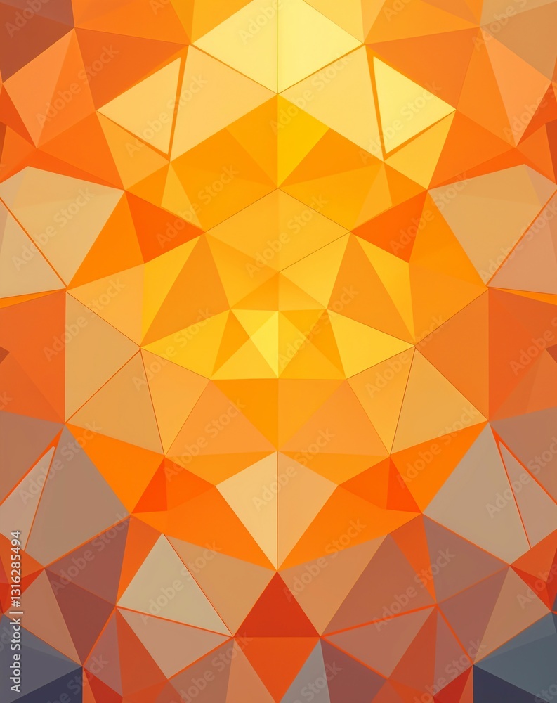Obraz premium Abstract geometric background with orange triangles