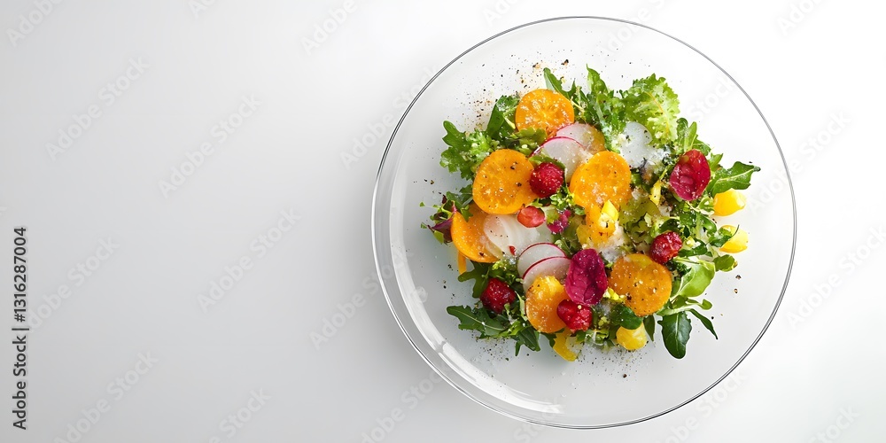 salad in glass bowl salad in glass bowl