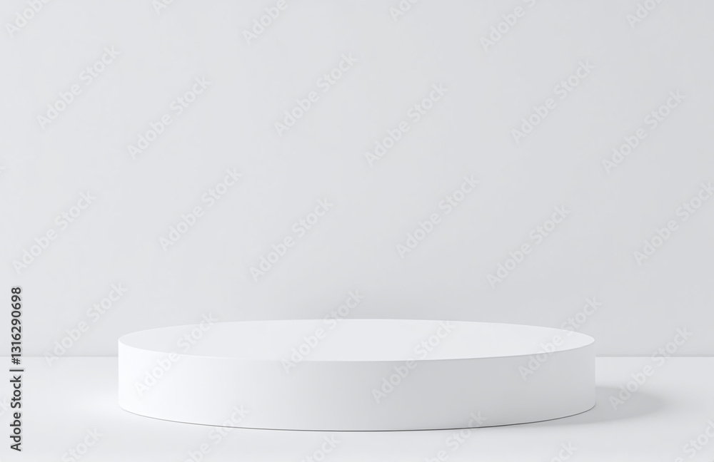 Simple Pedestal Design With Cylindrical Shape And Open Space For Showcasing Products On A Clean White Background And Base. Simple Pedestal Design With Cylindrical Shape And Open Space For Showcasing Products On A Clean White Background And Base.
