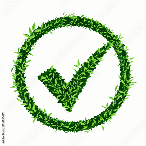 3d render image of eco ok sign vector  illustration