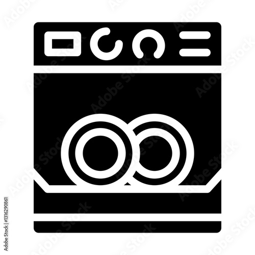 Dishwasher Vector Design Icon Style