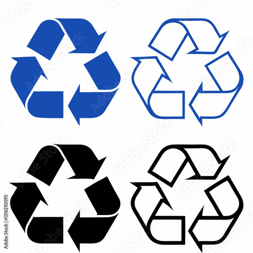 Recycle Sign Multiple Styles vector  illustration