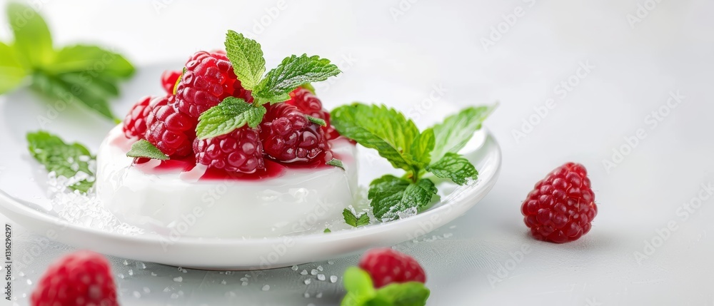 Delicious Meat Dish Served in the Form of Jelly on a Plain White Plate Background Delicious Meat Dish Served in the Form of Jelly on a Plain White Plate Background