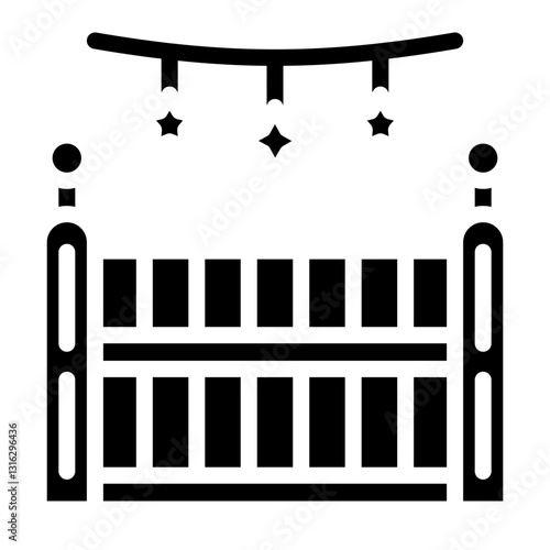 Baby crib Vector Design Icon Style