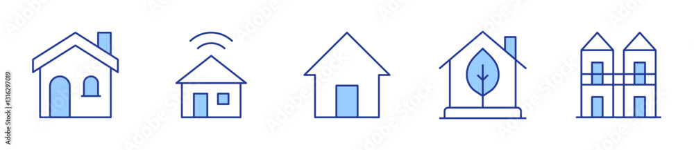 home, house, eco house, townhouse. Home Icon vector illustration. Line Duotone style. Editable stroke home, house, eco house, townhouse. Home Icon vector illustration. Line Duotone style. Editable stroke