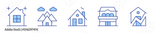 house, nursing home, clean house. Home Icon vector illustration. Line Duotone style. Editable stroke