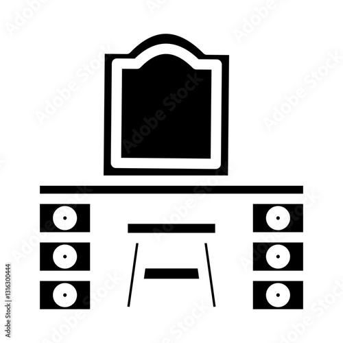 Dressing Table Vector Design Icon Style