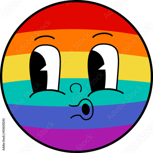 Pride Month Emoji Retro style.
