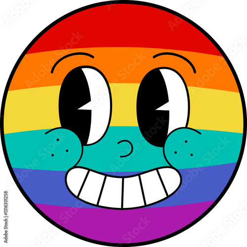 Pride Month Emoji Retro style.