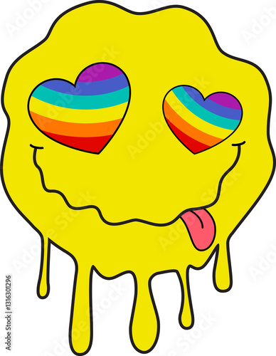 Pride Month Emoji Retro style.