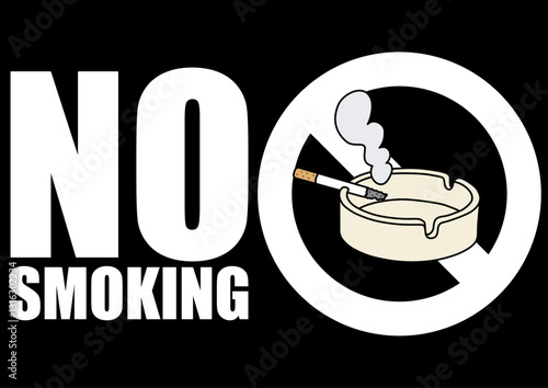 貼り紙看板イラストー禁煙No Smokingー