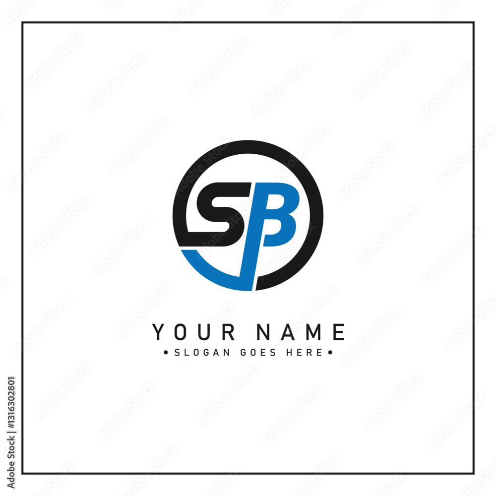 Abstract Letter SB Logo - Initial Monogram Template for Alphabet S and B Abstract Letter SB Logo - Initial Monogram Template for Alphabet S and B