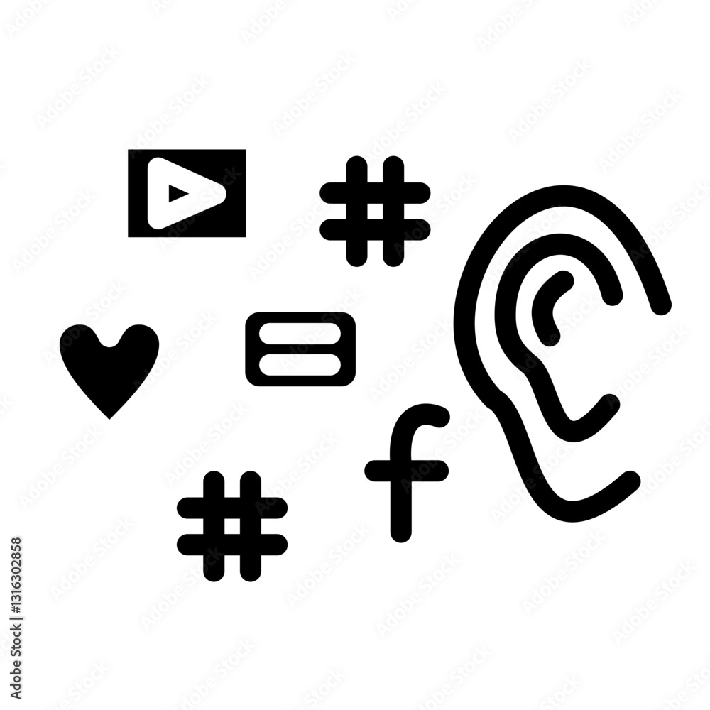 Obraz premium Social listening Vector Design Icon Style