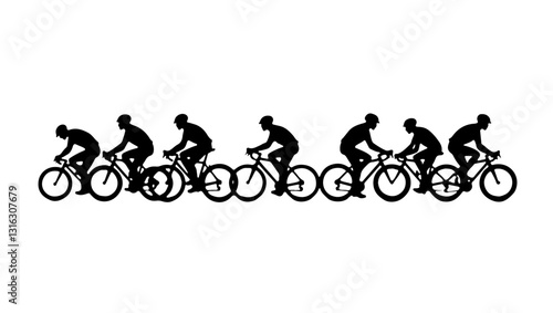 Silhouette of a man riding bicycle team, bike, bicycle, sport, silhouette, cycling, cyclist, vector, cycle, biker, people, mountain, biking, illustration, ride, wheel, race, woman, riding, black, exer
