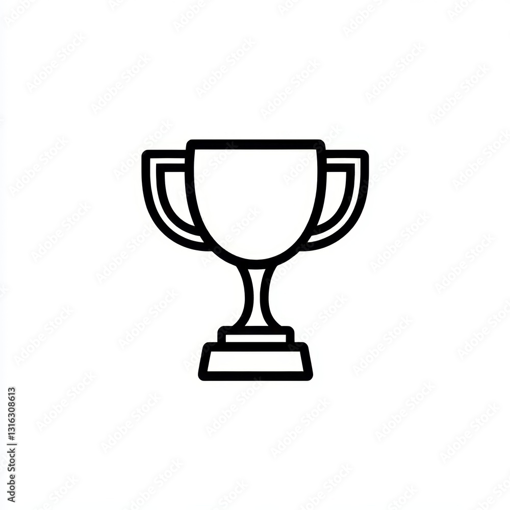 Simple yet powerful icon of a traditional trophy cup, representing success, achievement, and victory in the realm of sports and competition Simple yet powerful icon of a traditional trophy cup, representing success, achievement, and victory in the realm of sports and competition