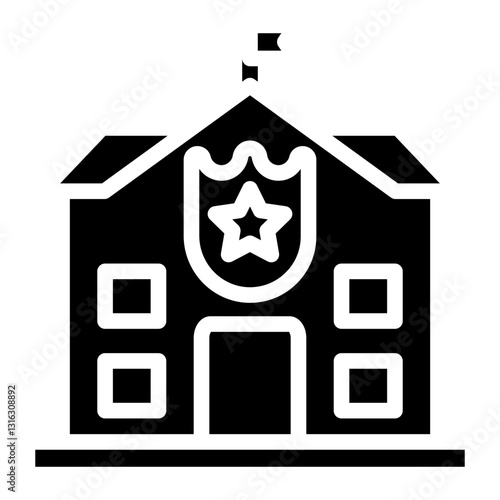 Police Station Vector Design Icon Style