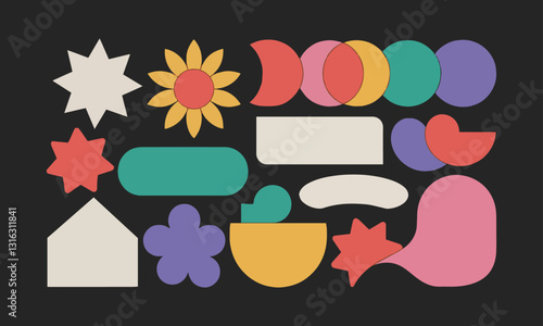 A modern vector-style illustration of minimalist geometric shapes, easily editable.