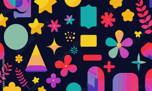 A modern vector-style illustration of minimalist geometric shapes, easily editable.