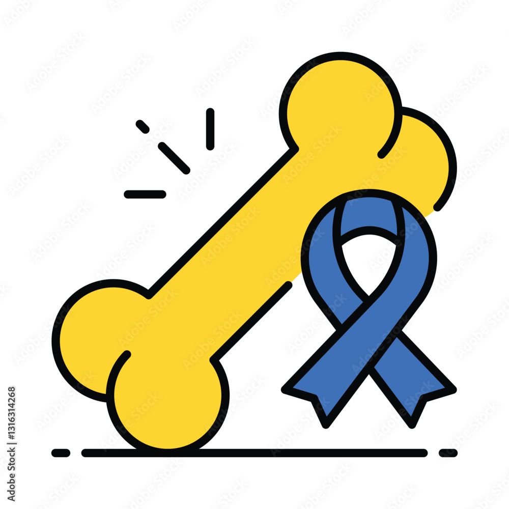 Bone Cancer vector filled outline icon. EPS 10 file Bone Cancer vector filled outline icon. EPS 10 file