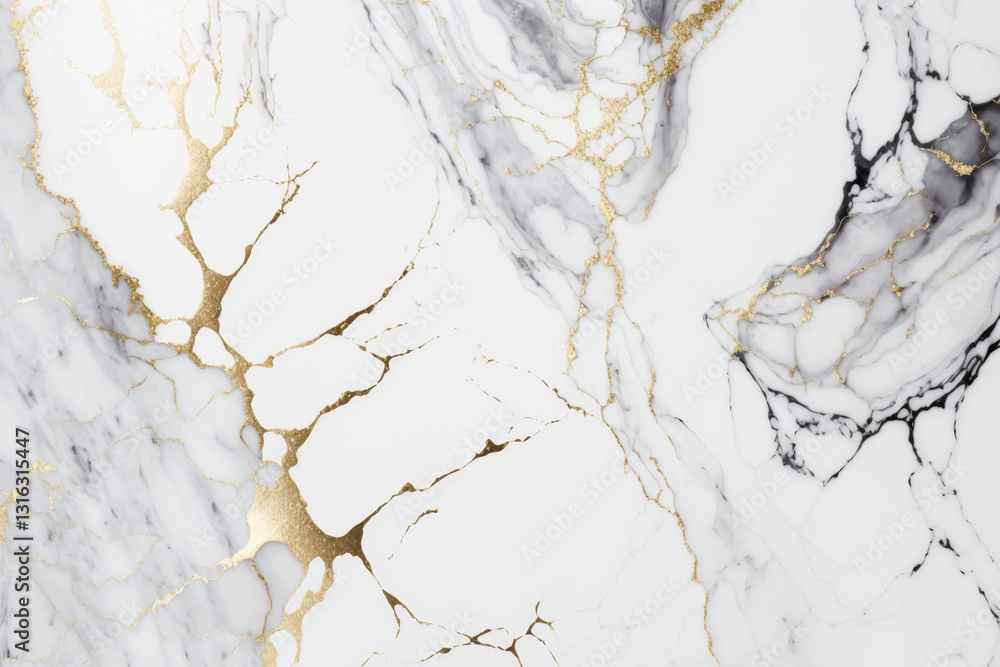 Obraz premium White and gold marble textured background. Abstract design, 4k wallpaper