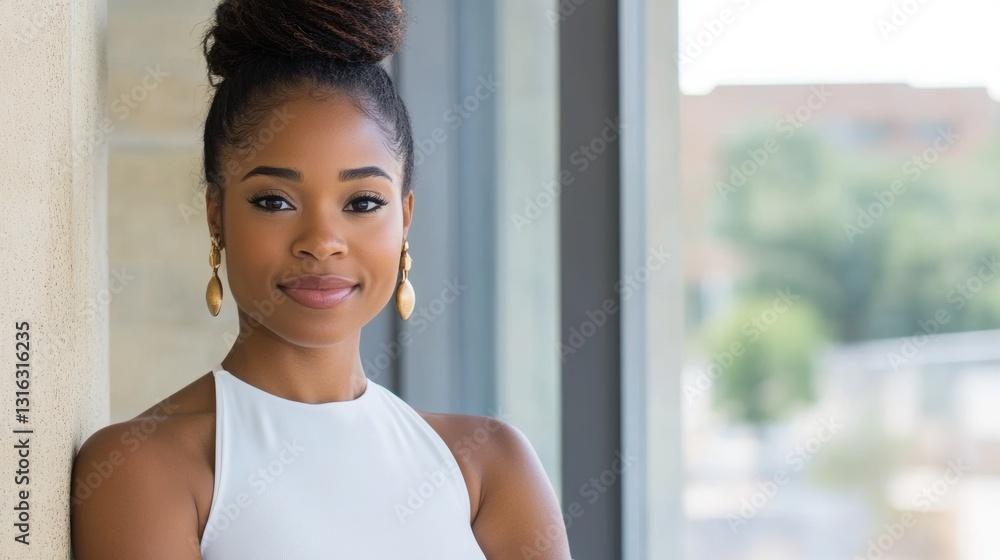 Portrait of a black business woman standing in an office Portrait of a black business woman standing in an office