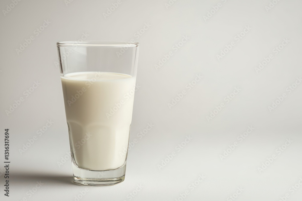 Pure Glass of Fresh Milk Against a White Background Capturing Health and Nutrition in Simplicity Pure Glass of Fresh Milk Against a White Background Capturing Health and Nutrition in Simplicity