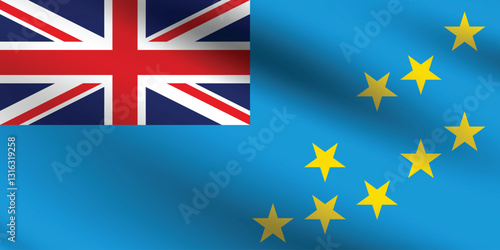 Free Download Tuvalu flag official colors and proportion digital vector illustration. Pleated flag. - GFXLoad