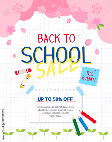 back to school. Back to school illustration design, event, discount, shopping, illustration design for children and students.