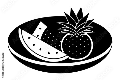 Healthy Summer Fruit Plate with Watermelon, Kiwi, and Pineapple