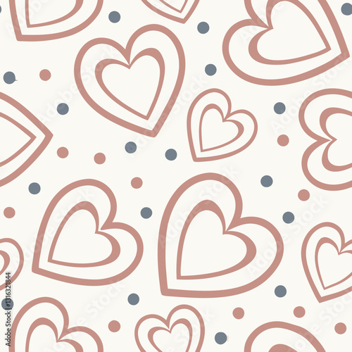 Stylish heart pattern illustration with dots, romantic decoration concept
