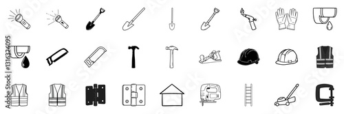 Home Improvement Icons Pack: Premium Digital Image for Renovation, Construction, DIY & Remodeling, Tools, Interior & Exterior Design, Pro, High Quality, Trendy Graphic Assets