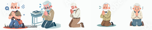 Vector of a person who is begging and praying