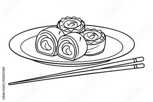 Gourmet Sushi Rolls with Traditional Chopsticks – A Taste of Luxury