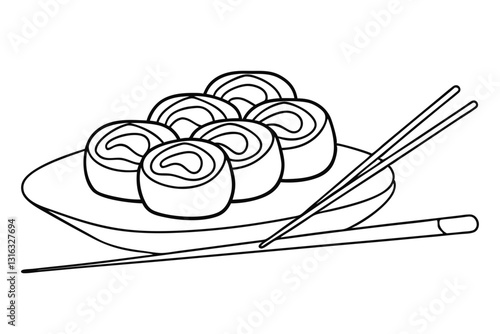 Gourmet Sushi Rolls with Traditional Chopsticks – A Taste of Luxury