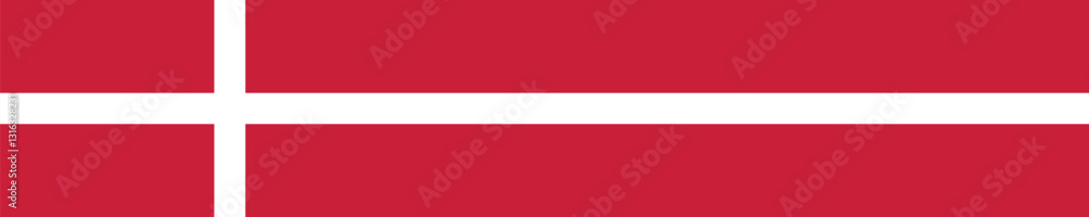 Fototapeta premium Flag of Denmark. A long banner. Flag icon. Standard color. Computer illustration. Digital illustration. Vector illustration.