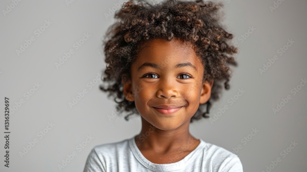 Happy Young Boy Smiling at Camera with Clean Lines and Lots of White Space Happy Young Boy Smiling at Camera with Clean Lines and Lots of White Space