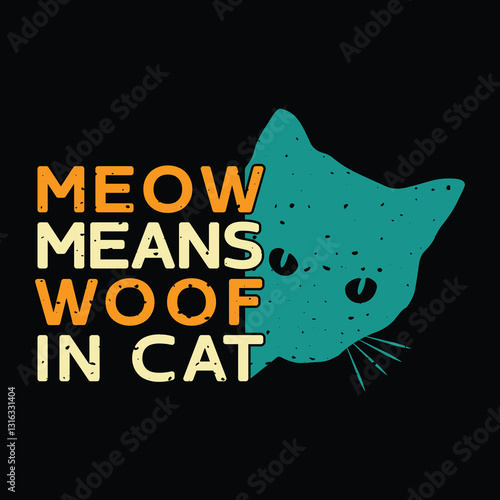 Cat t-shirt design or animal t-shirt vector design typography retro vintage design