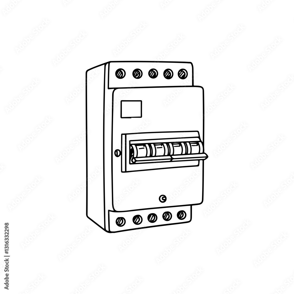 Obraz premium Minimal Electrical Breaker Panel