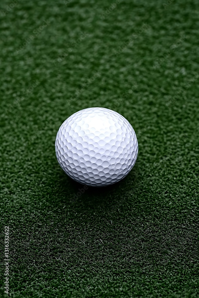 Golf ball on artificial turf putting green Golf ball on artificial turf putting green