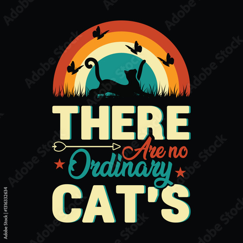 Cat t-shirt design or animal t-shirt vector design typography retro vintage design