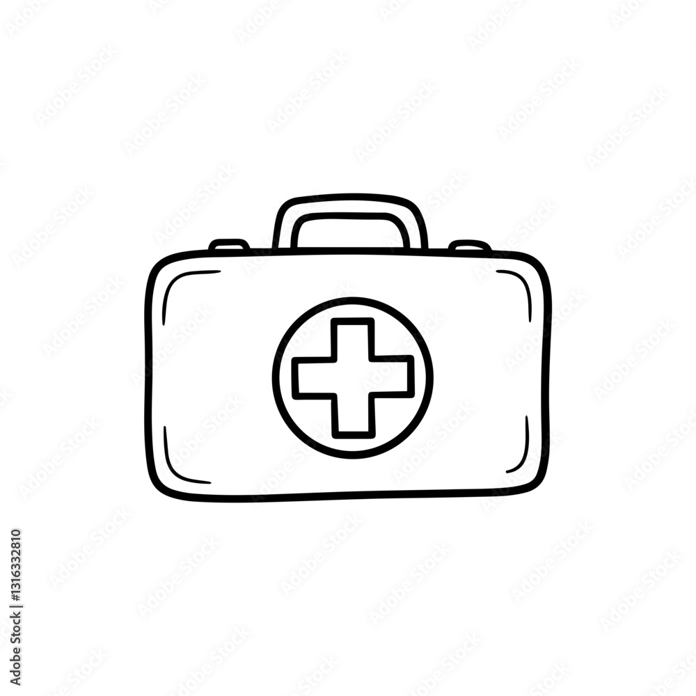 Simple Rectangular First Aid Kit with Cross Simple Rectangular First Aid Kit with Cross